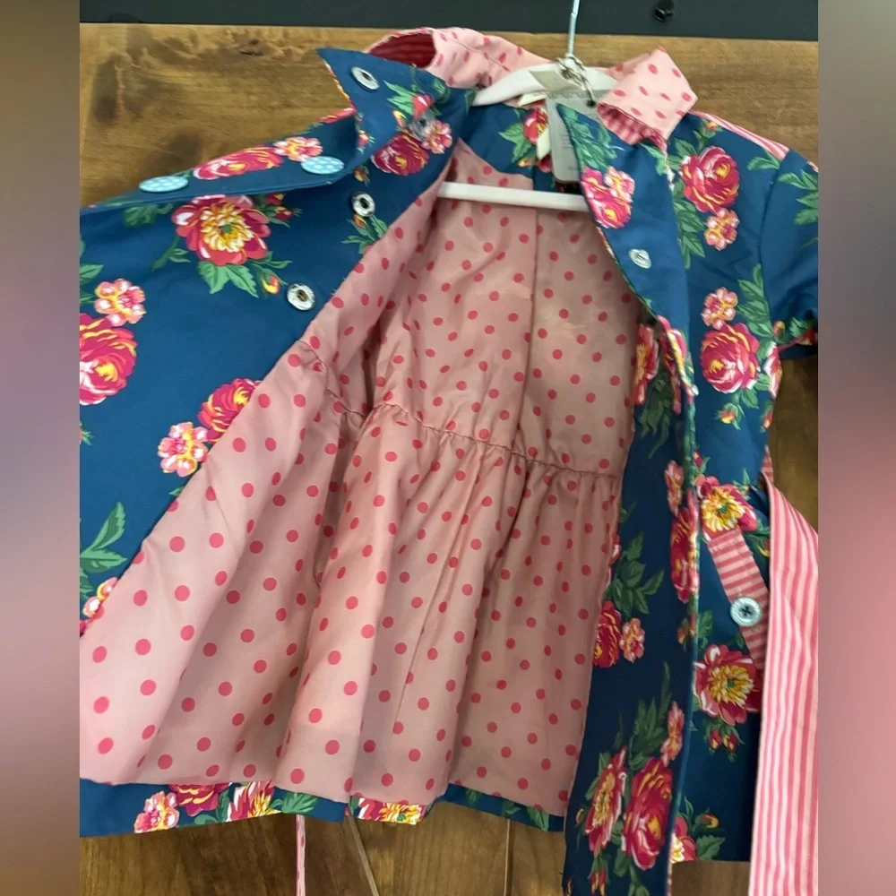 Matilda Jane Girls Raincoat 2 Floral Hooded Jacket‎ NWT Spring Easter Boutique